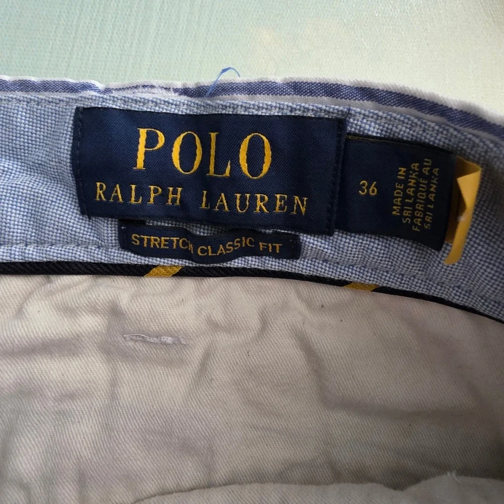 Polo Ralph Lauren Mens Blue White Seersucker Stripe Stretch Classic Fit Short 36
